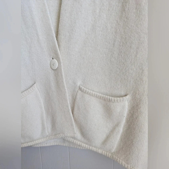 Braunstyle Wool Angora‎ Grandpa Cardigan  White size Large Oversized Granola - Picture 4 of 6